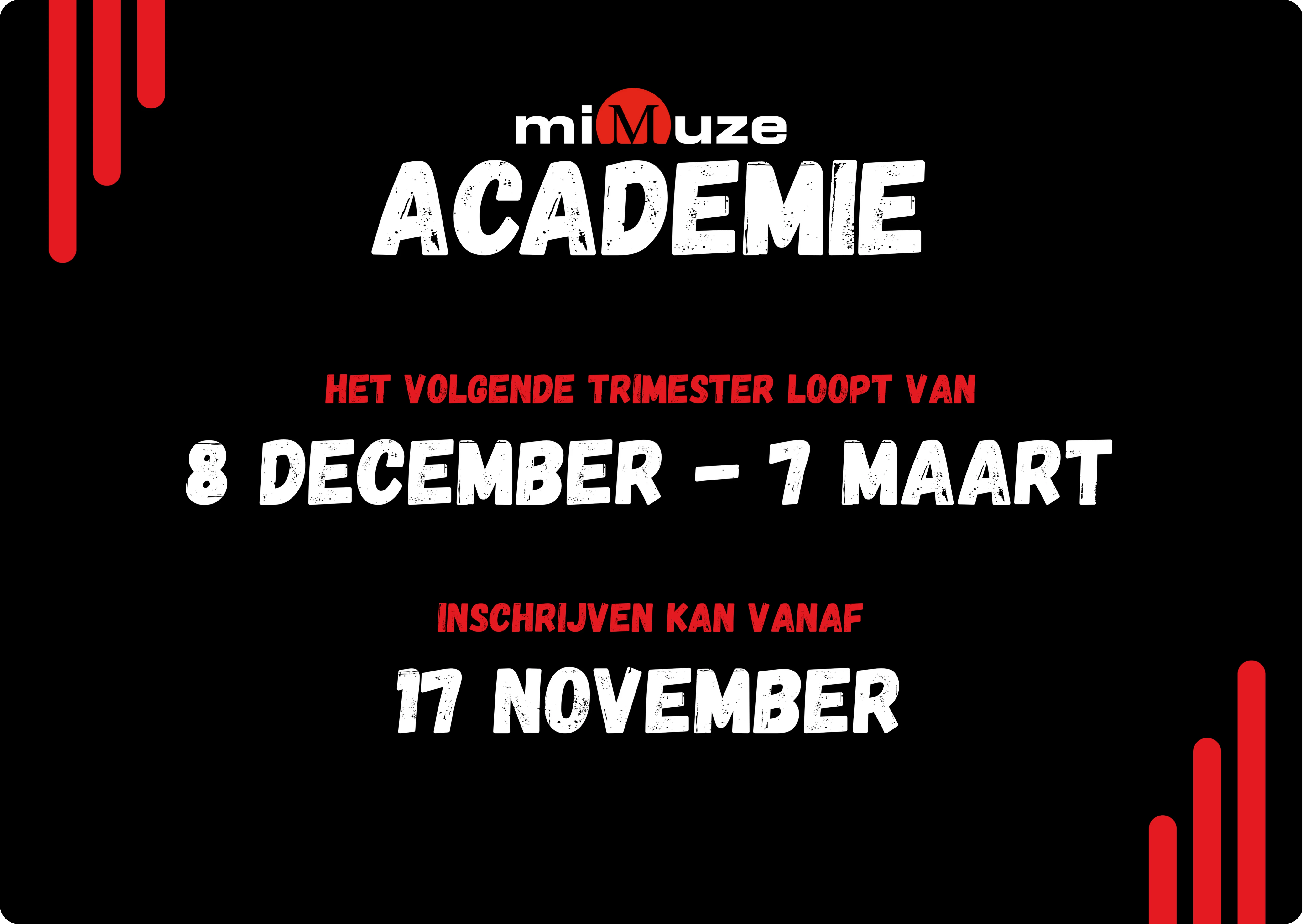 Inschrijvingen academie muzieklessen