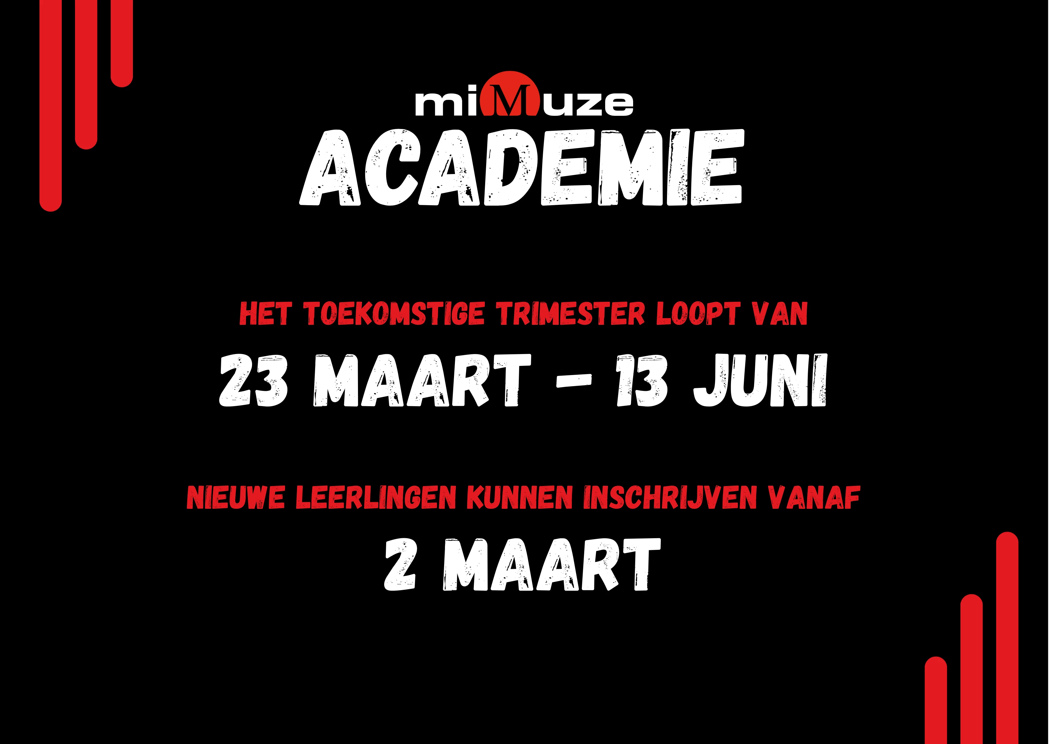 Inschrijvingen academie muzieklessen