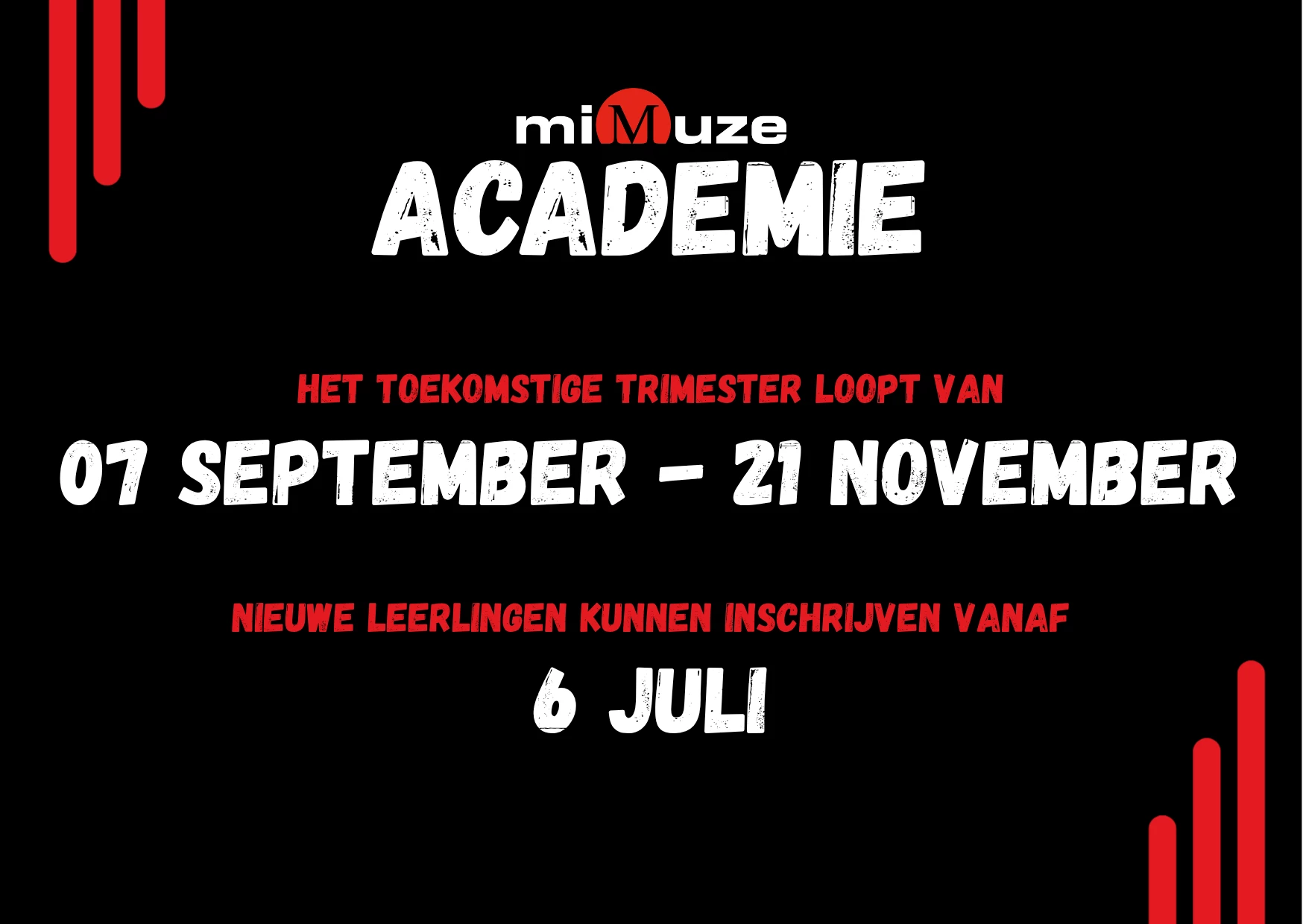 Inschrijvingen academie muzieklessen